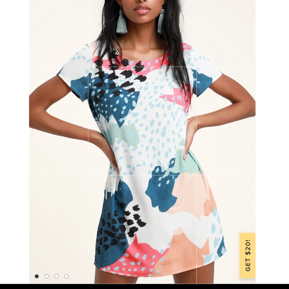 Minkpink  coral multicolor dress size L